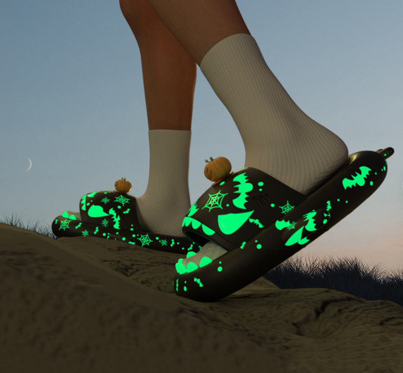 Halloween glow-in-the-dark shark slippers