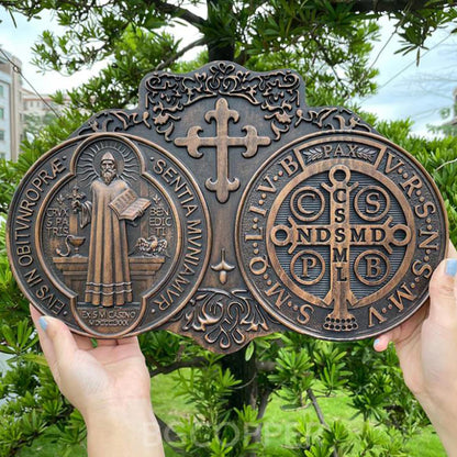 St. Benedict's Exorcism Medal Christian Exorcism Plaque