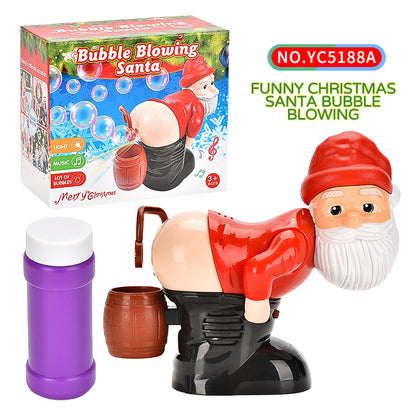 Funny Christmas Santa Bubble Blowing