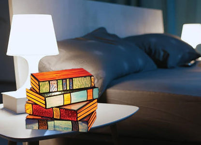 Stained Glass Stacked Books Lamp