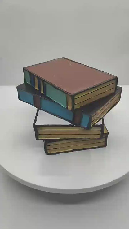 Stained Glass Stacked Books Lamp